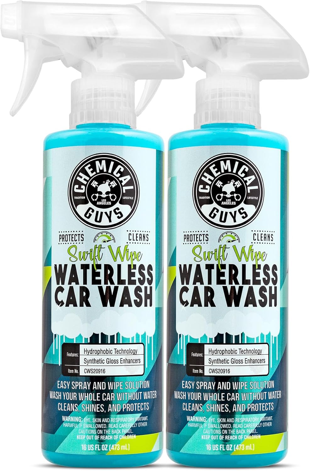 Chemical Guys Swift Wipe Waterless Car Wash, Safe for Cars, Trucks, Motorcycles, RVs & More, 16 fl oz (2-Pack)