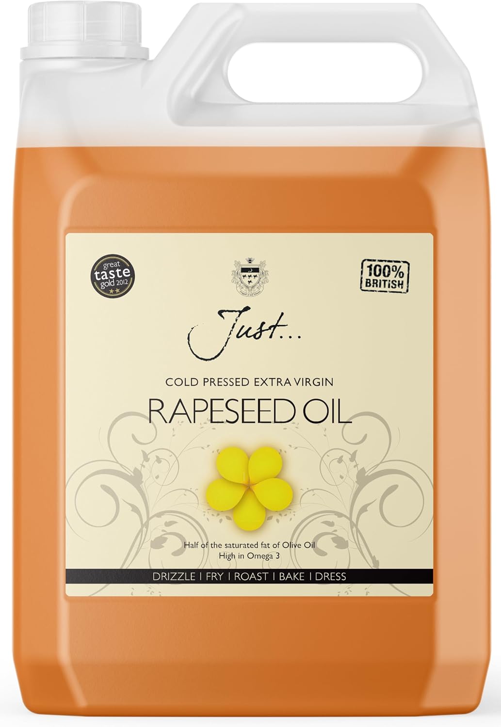 Just Cold Pressed Extra Virgin Rapeseed Oil 5 Litre