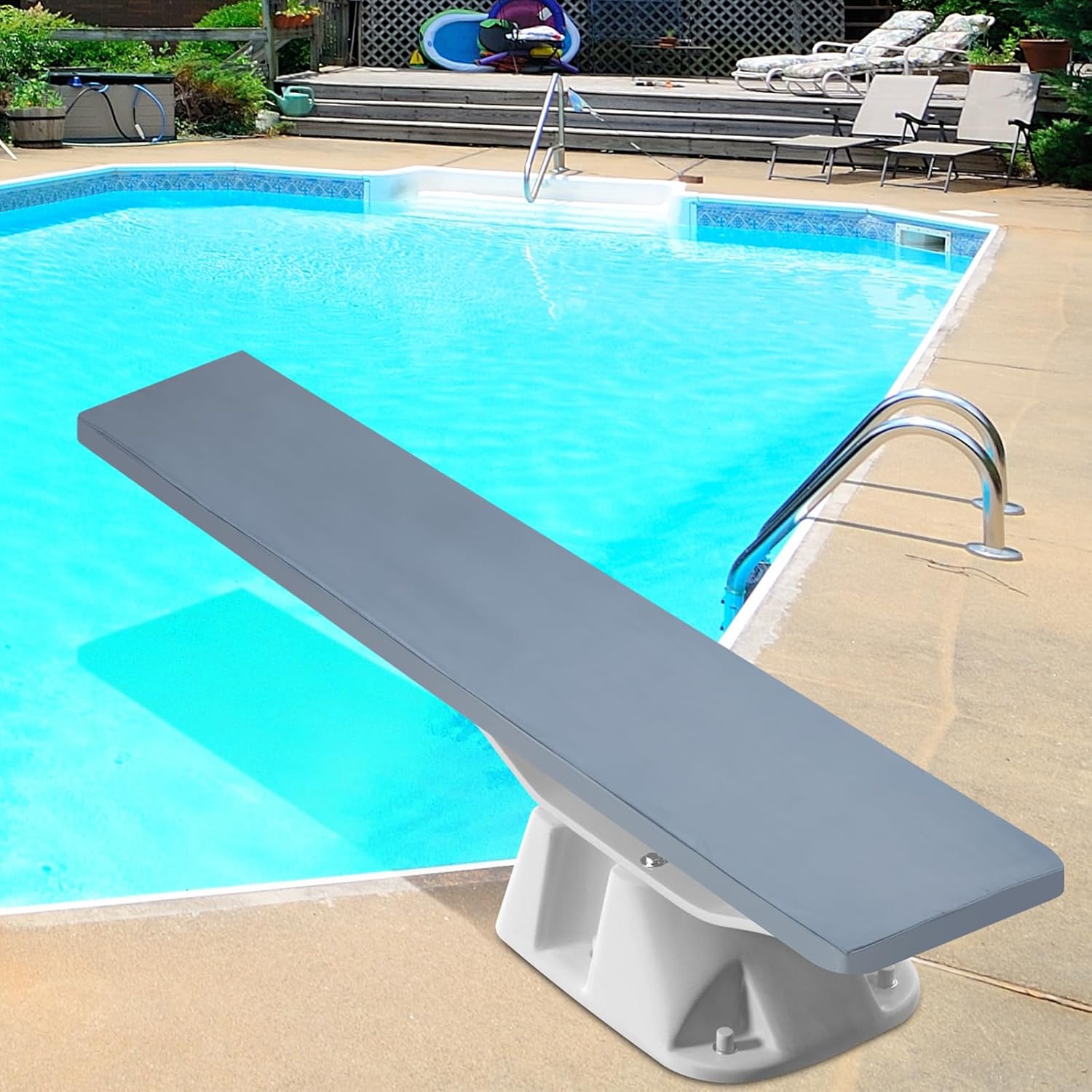 Beeveer Swimming Pool Diving Board Cover Heavy Duty 420D Waterproof UV-Resistant Pool Accessory Tight Fit with Elastic Edges Diving Board Protector Cover for Outdoor (6 ft)