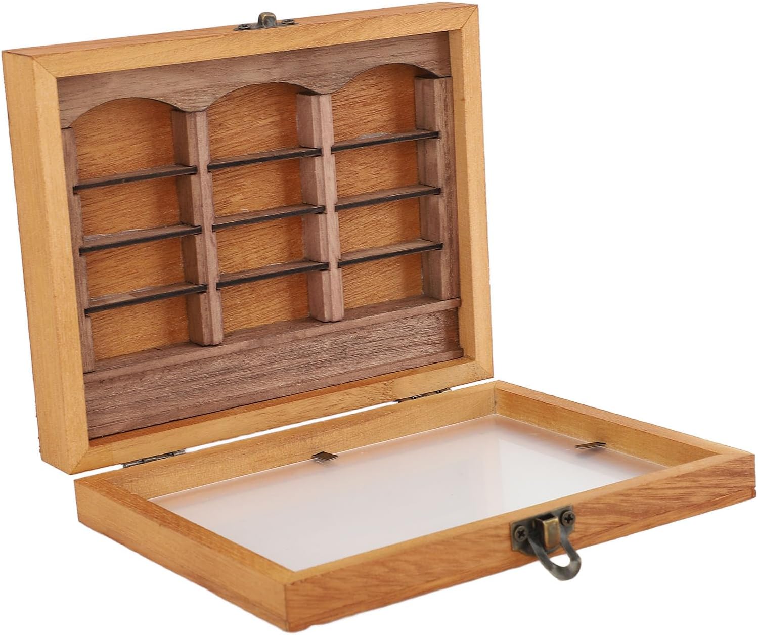 Anxiety Bookshelf, Miniature Book Match Boxes Display Case Cabinet Stress Reliever Wooden Bookcase, Mini Bookshelf Toy for Book Lovers, Dollhouse Decoration (Single Bookshelf)