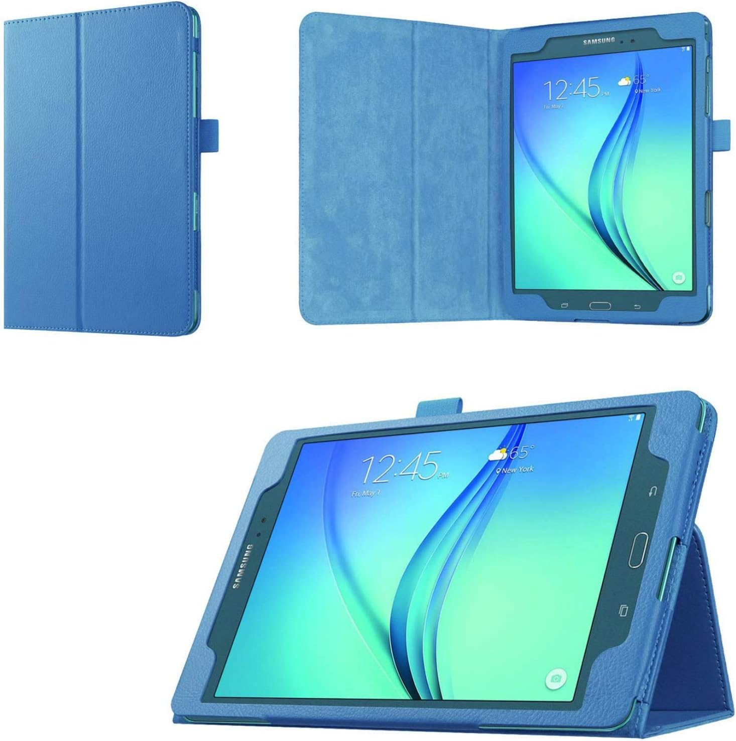 Asng for Samsung Galaxy Tab A 8.0 2015 Case - Slim Folding Cover Case with Auto Wake/Sleep and Stylus Pen Loop for Galaxy Tab A 8.0 Tablet SM-T350 2015 Release (NOT FITS 2017 Tab A 8.0) (Sky Blue)