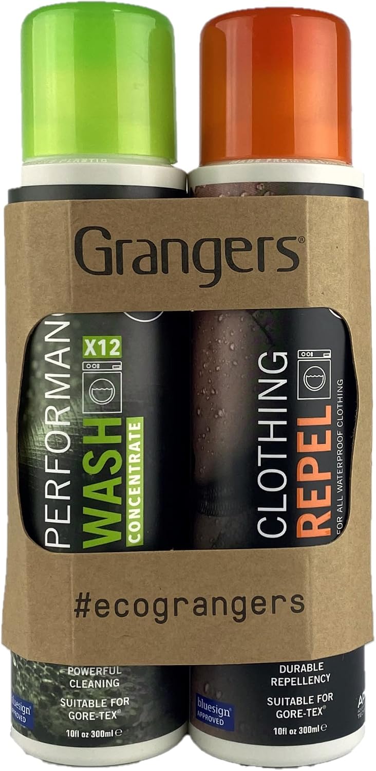 Grangers Eco Twin Pack – Performance Wash and Clothing Repel | 300ml/300ml | Cleans, Refreshes and Reproofs All Outdoor and Sports Clothing