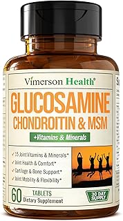 Glucosamine Chondroitin MSM Joint Support Supplement with Glucosamine Sulfate 1000 mg Plus 15 Nourishing Joint Vitamins - Joint Health Chondroitin Sulfate MSM Supplement for Women and Men - 60 Tablets