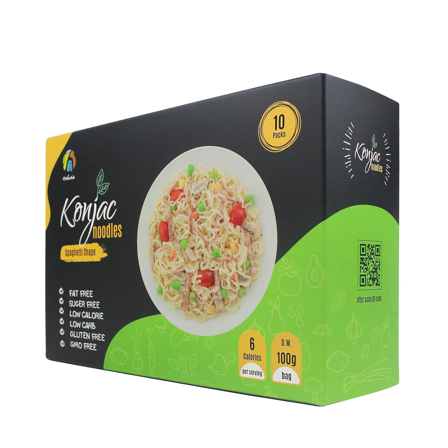 Hethstia Konjac Noodle Low Carb Pasta Shirataki Spaghetti 56.5 Oz Instant Konjac Ramen, Healthy, Pre-cooked, Low Calorie, Gluten-Free, Fat Free, Sugar Free, Vegan, Keto and Paleo-Friendly (10 Packs)