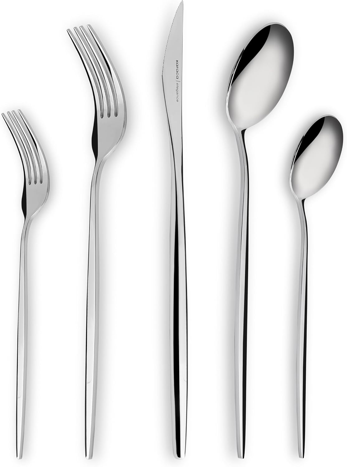 Karaca New Porto Elegance 60-Piece Cutlery Set for 12 People, Tablespoons, Table Forks, Premium Quality, Healthy and Hygienic, Modern Design, Stainless Steel Cutlery Set Test