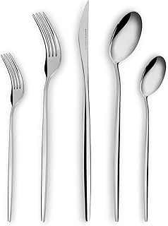 Karaca New Porto Elegance 60-Piece Cutlery Set for 12 People, Tablespoons, Table Forks, Premium Quality, Healthy and Hygienic, Modern Design, Stainless Steel Cutlery Set Test