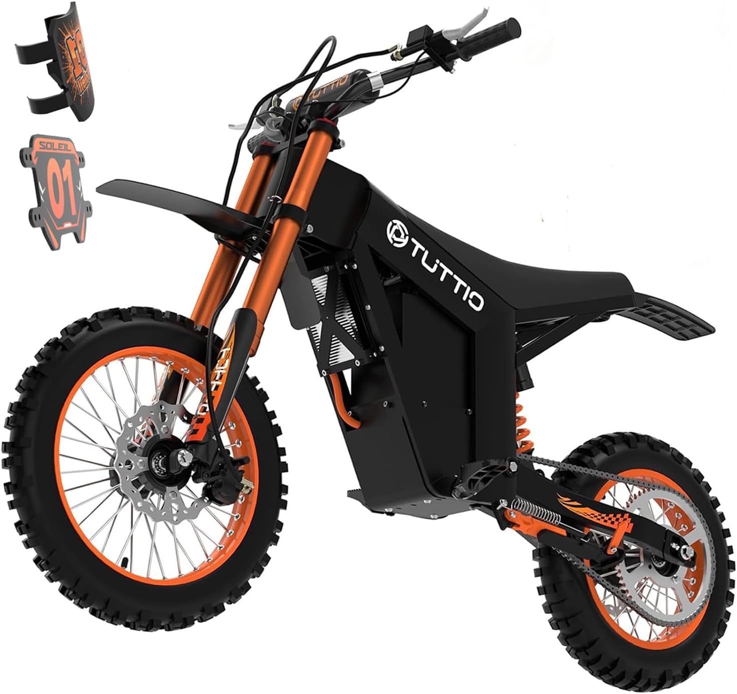 Tuttio Soleil01 Electric-Dirt-Bike for Teens Adults, 14"/12" Fat Tire 2000W 37MPH Electric-Motorcycle with 48V 21AH Battery Ebike 200NM Hydraulic Brakes Mountain Off-Road EBike