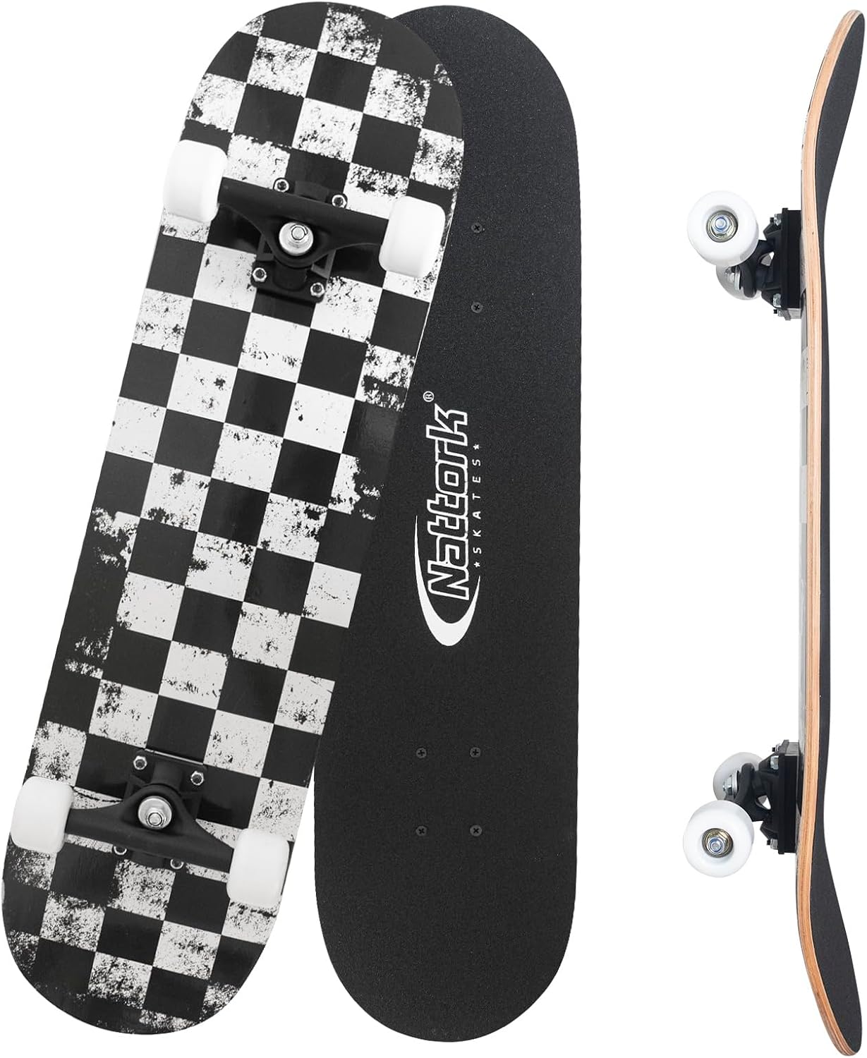 Nattork 31 Inch Complete Skateboard, Standard Skateboards for Beginners, Wood 9 Layer Canadian Maple Trick Skate Boards for Boys Girls Youth Teens Adults