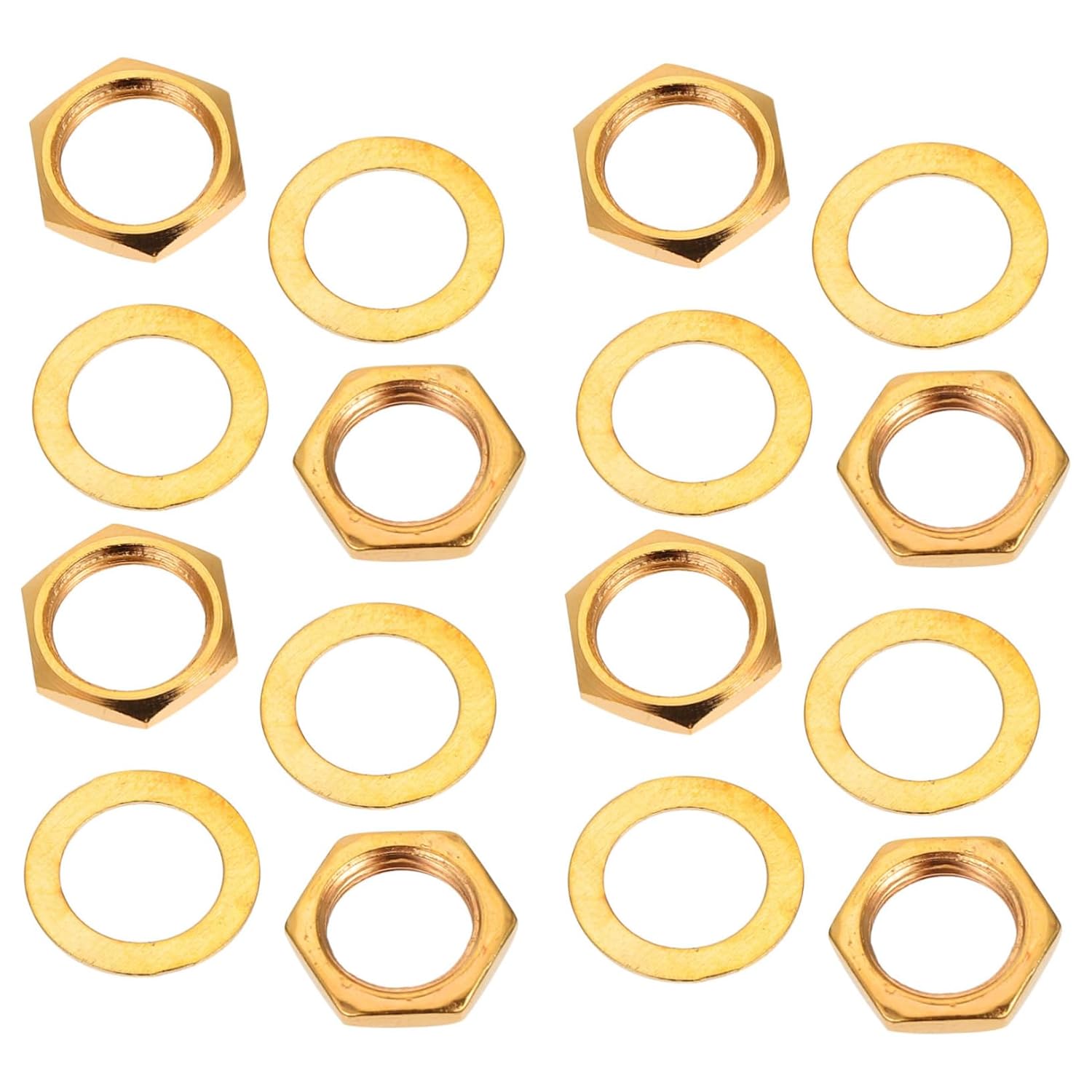 minkissy 10pcs Metal Electric Guitar Jack Socket Nuts and Washers Durable Gaskets for Audio Output Replacement Accessories