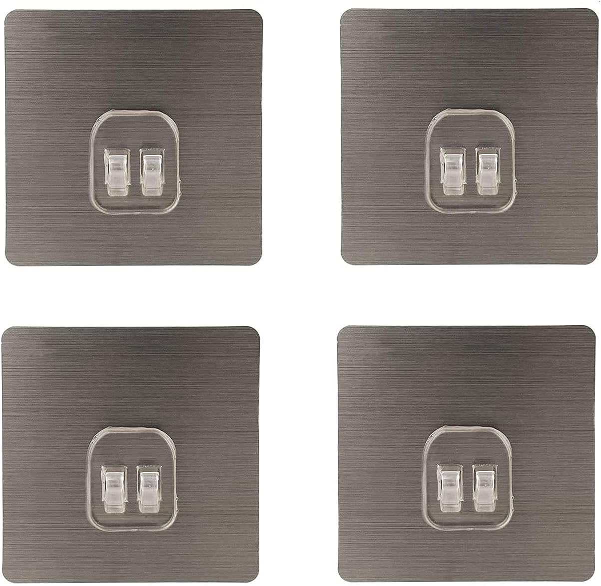 Bathroom Shelf Adhesive Hooks Sticker Strong Hooks for Shower Caddy Basket Double Claw Wall Hooks Sticker for Kitchen Bathroom (7 x 7 cm) Pack of 8Pcs (8, Gold)