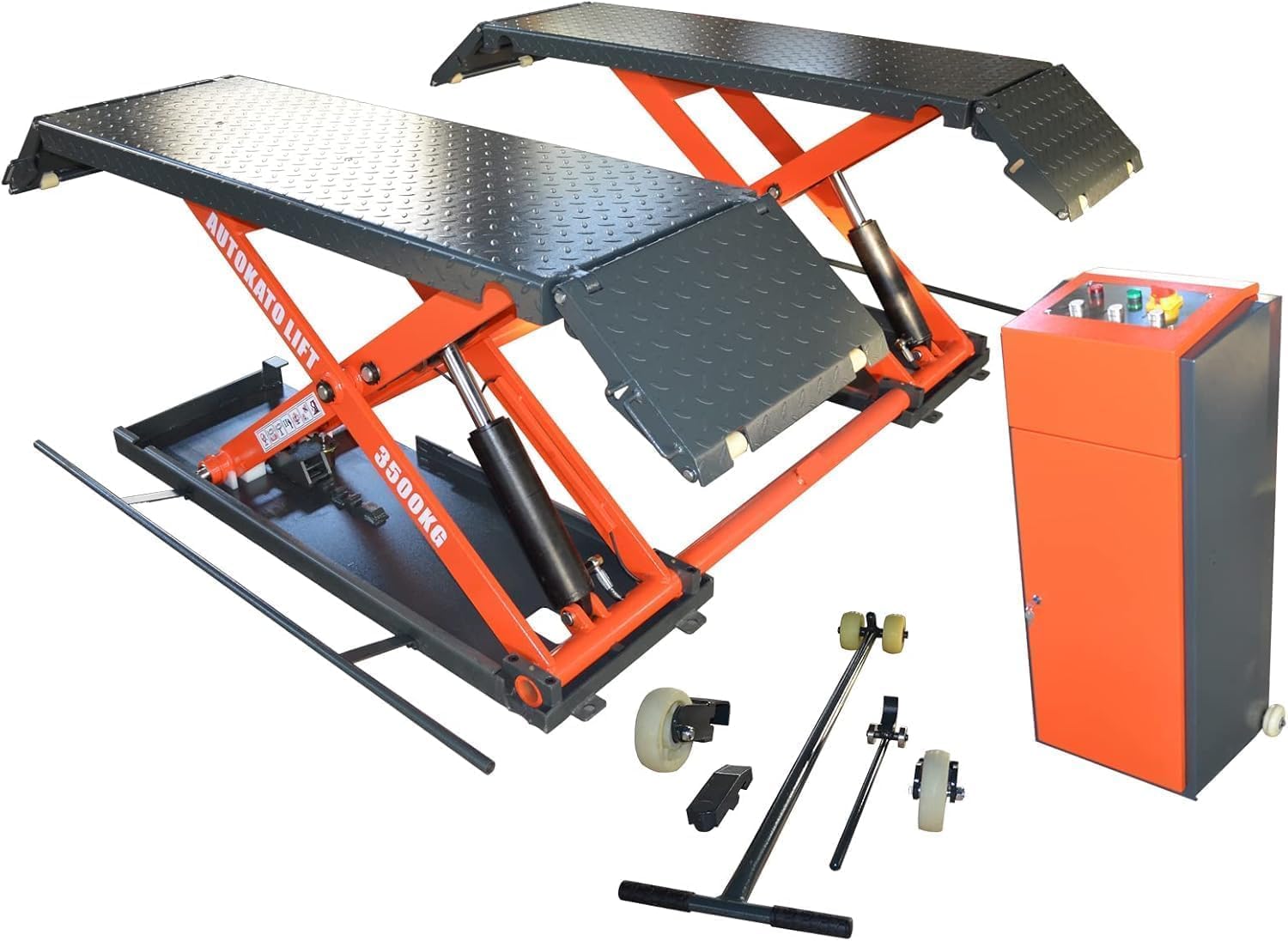 KATOOL Portable Car Lift Mid Rise Scissor Lift 110V Electric Power Mid-Rise Car Lift Max. Lifting Height 41.25" Hydraulic Vehicle Lift,Adjustable Quick Jack, X85-110V