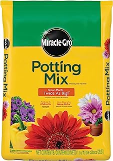 Miracle-Gro Potting Mix, For Container Plants, Flowers, Vegetables, Shrubs, Annuals, Perennials, Feeds for up to 6 Months, 1 cu. ft.