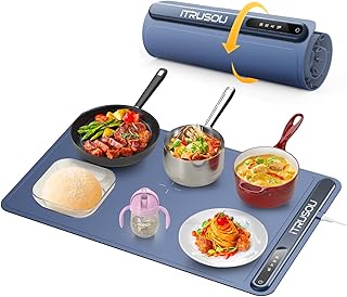 Electric Warming Tray - Full Surface Heating,Rollable & Portable,Premium Silicone Nano-Material,3 Temperature Settings,Auto Shut-Off -Versatile Food Warmer for Gatherings,Parties,Everyday Use