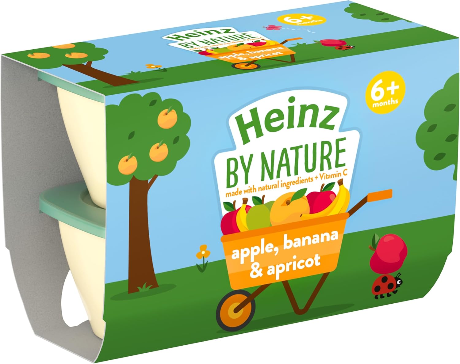 Heinz 4+ Months By Nature Apple Banana & Apricot, 4 x 100g