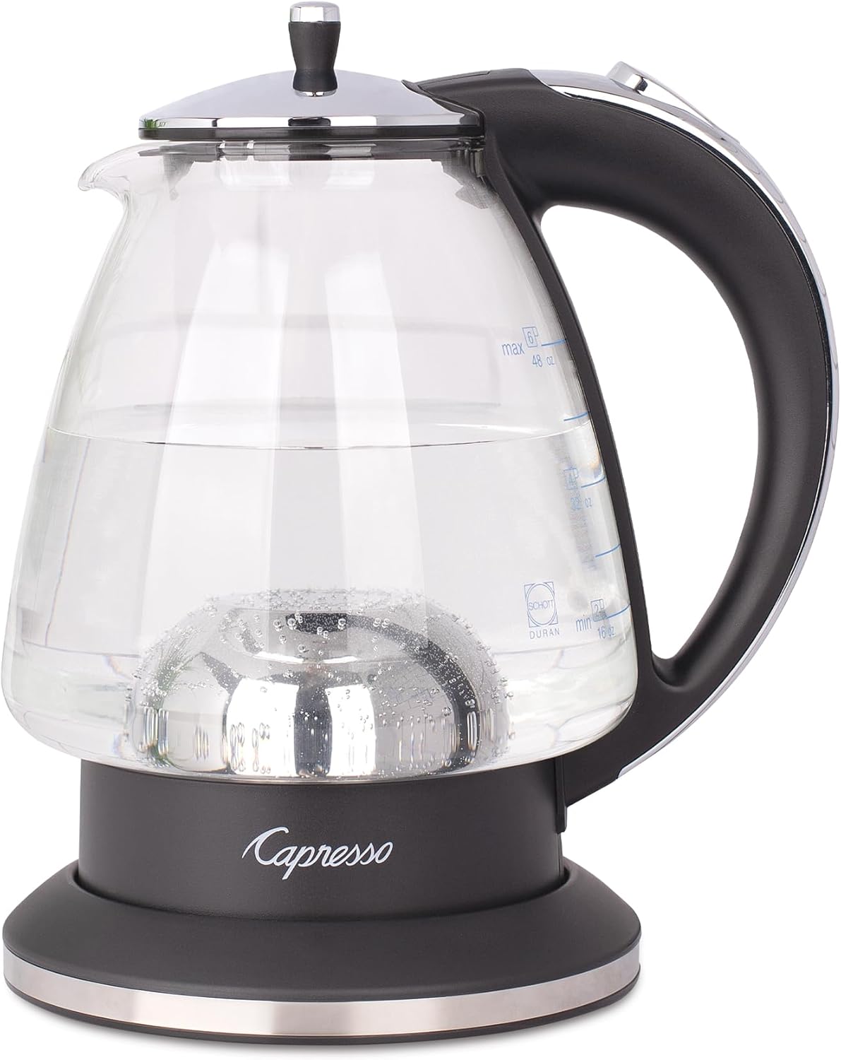 Capresso 240.03 Water Kettle, 48 oz, Polished Chrome and Black
