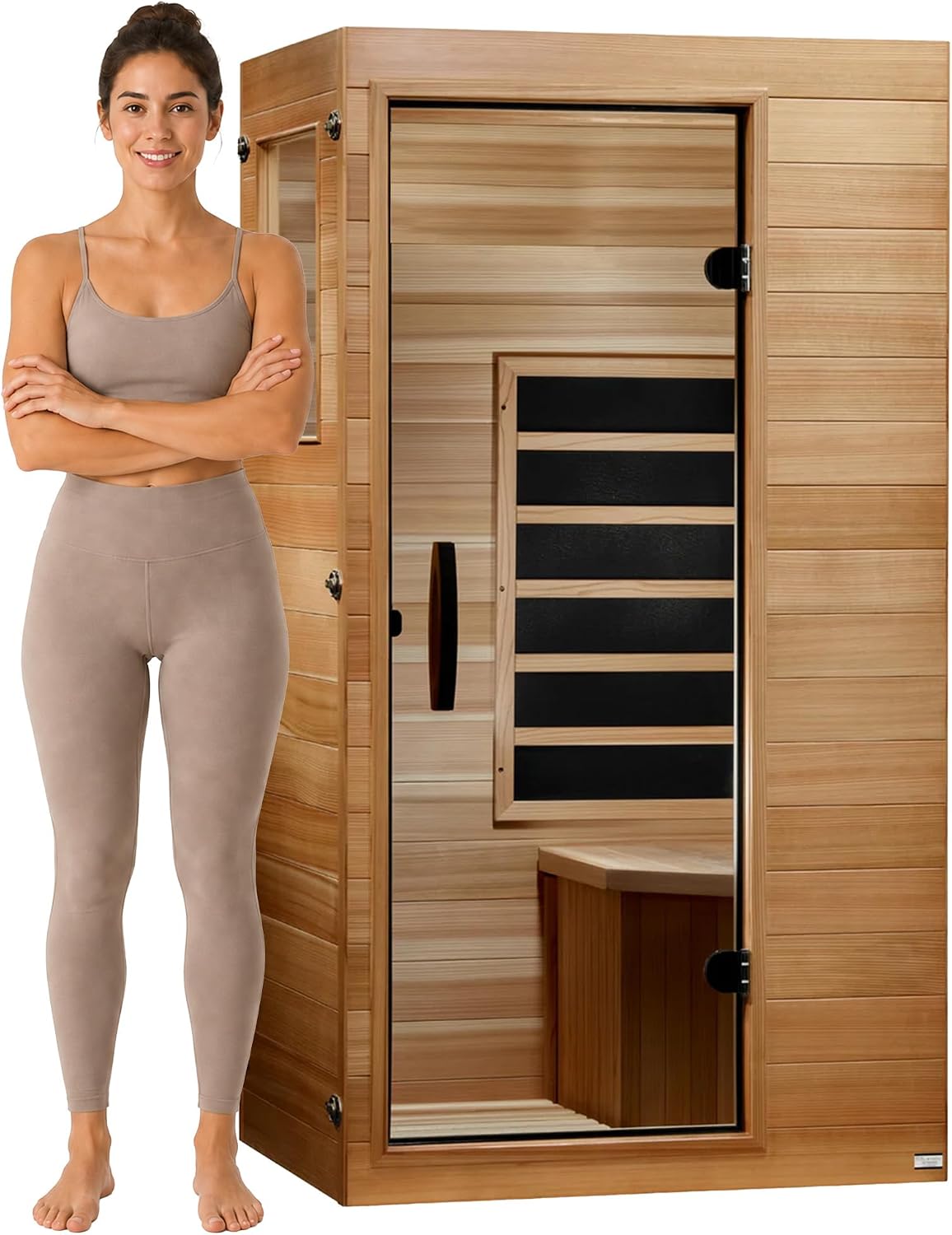 Dynamic Saunas Elite 1-Person Infrared Sauna with Red Light Therapy