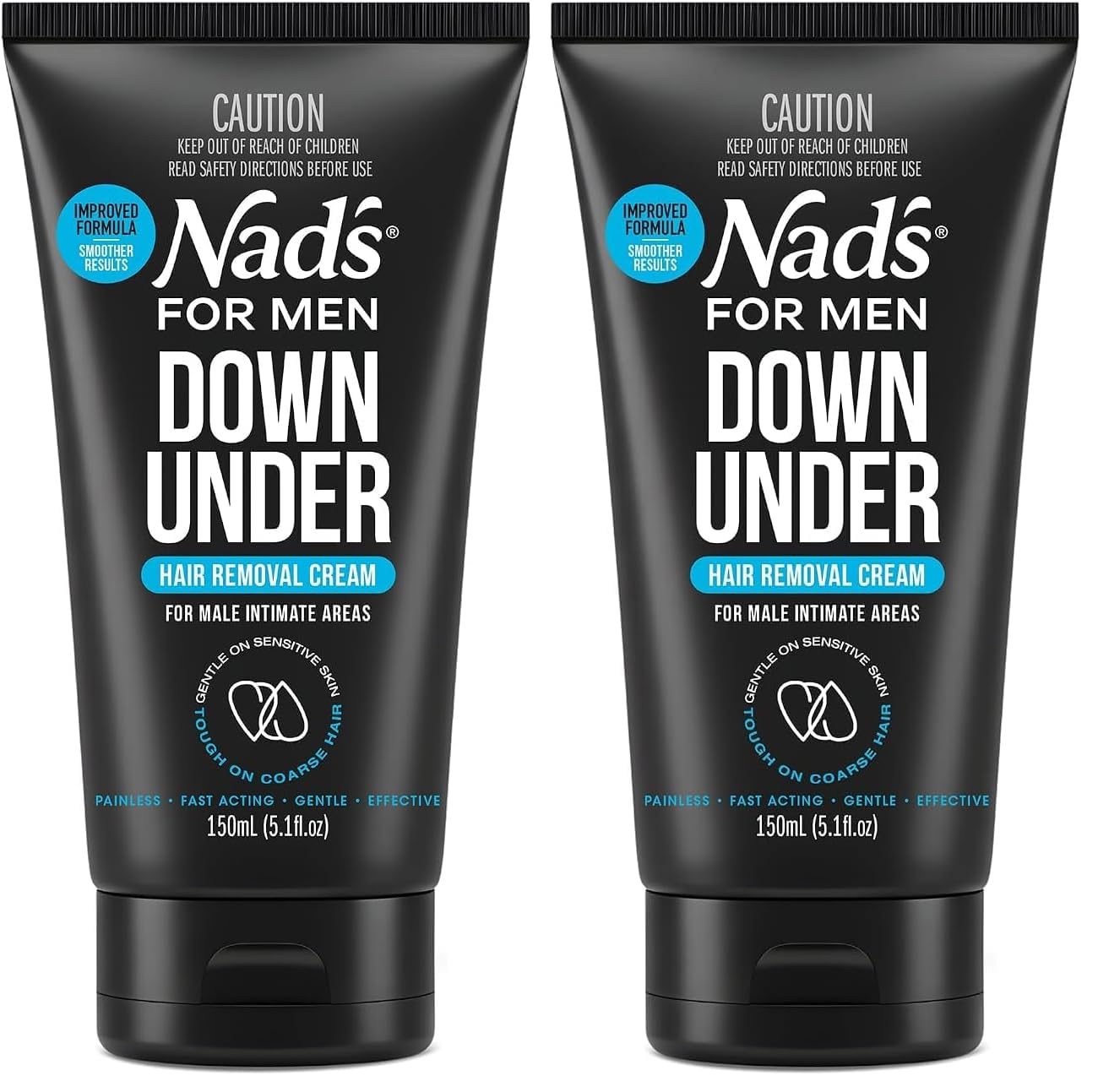 Nad's For Men Down Under Hair Removal Cream - Gentle Depilatory for Body, for Intimate areas, painless, soothing and suitable for all Skin and Hair types, Manscape 5.1 fl oz (Pack of 2)