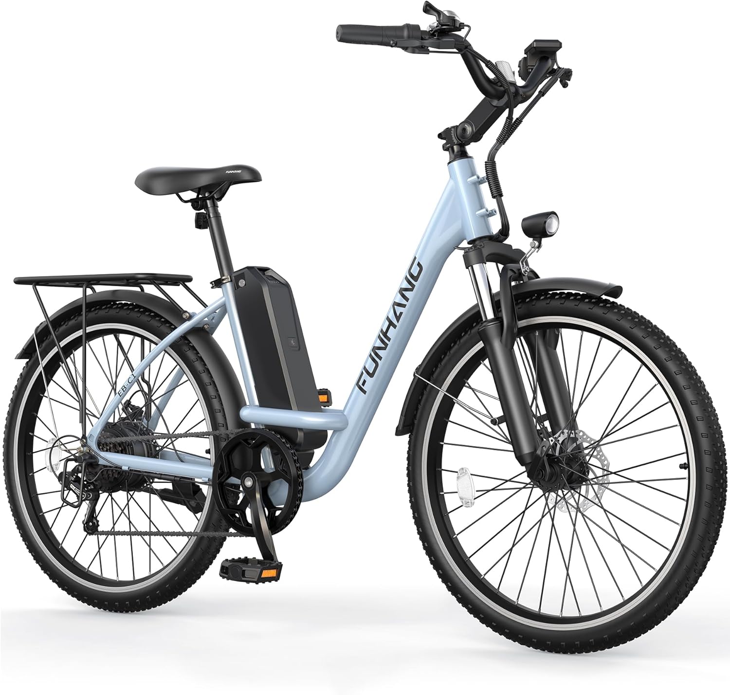 Electric Bike for Adults, 26" 1000W Peak City Cruiser Ebike, 21.7MPH 50 Miles Commuter Electric Bicycle with 48V 374.4WH Removable Li-ion Battery, Adjustable Stem, Rear Rack, Fenders, 7-Speed