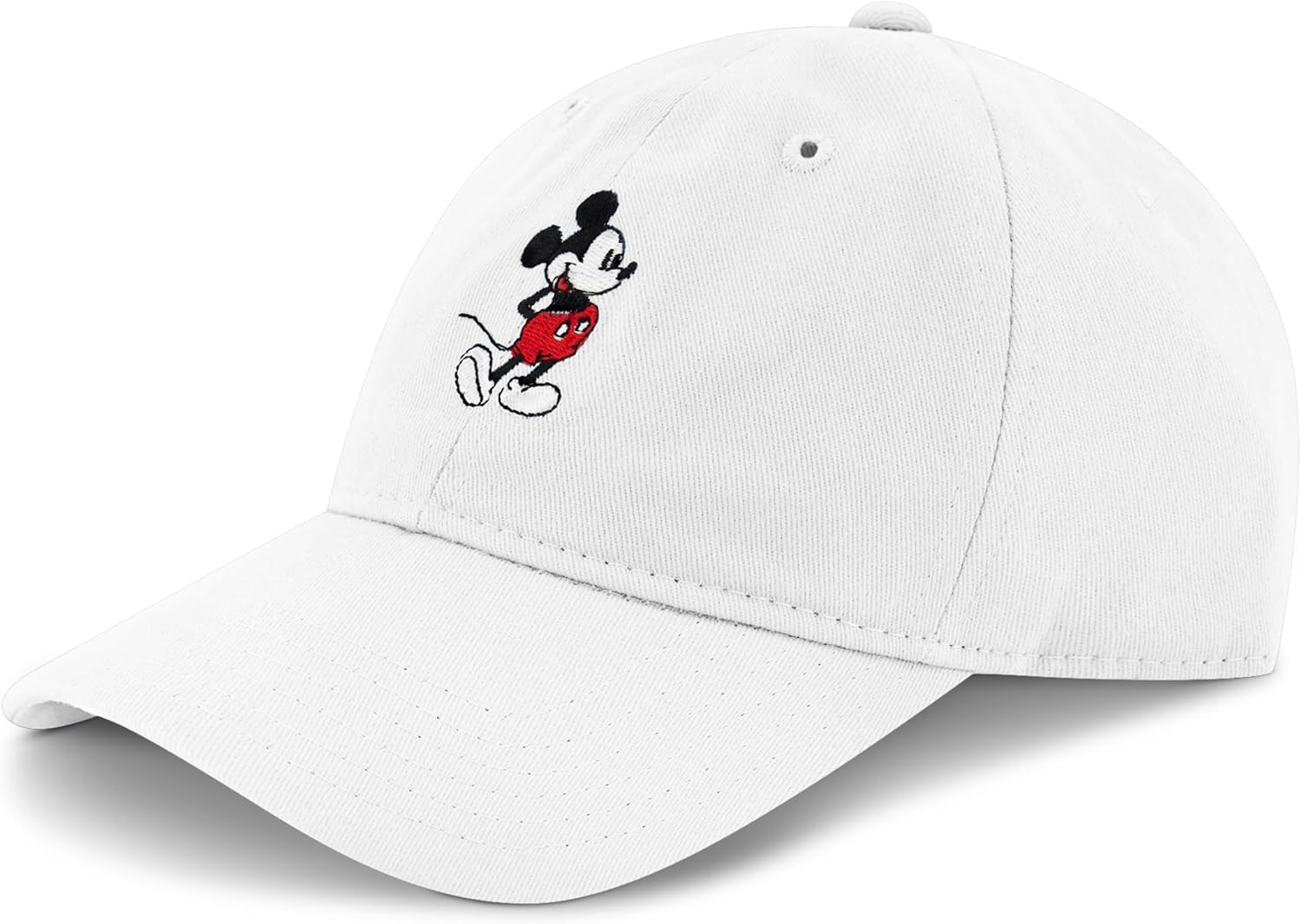 Concept One Disney Mickey Mouse Embroidered Cotton Adjustable Dad Hat with Curved Brim
