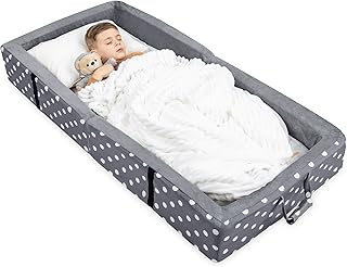 Milliard Toddler Folding Floor Cot for Travel, Washable Sleeper Cot + Washable Fitted Sheet for Toddlers and Kids, Grey