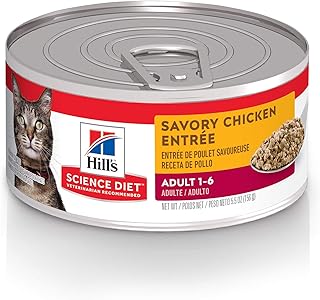 Hill's Science Diet Adult Savory Chicken Entree Canned Cat Food, 5.5 oz., Case of 24
