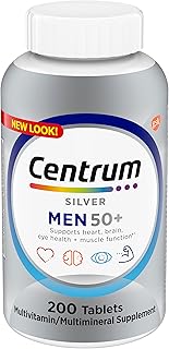 Centrum Silver Men's 50+ Multivitamin with Vitamin D3, B-Vitamins, Zinc for Memory and Cognition - 200 Tablets