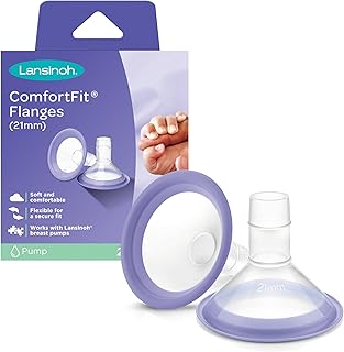 Lansinoh ComfortFit Breast Pump Flanges, Size 21mm, 2 Count