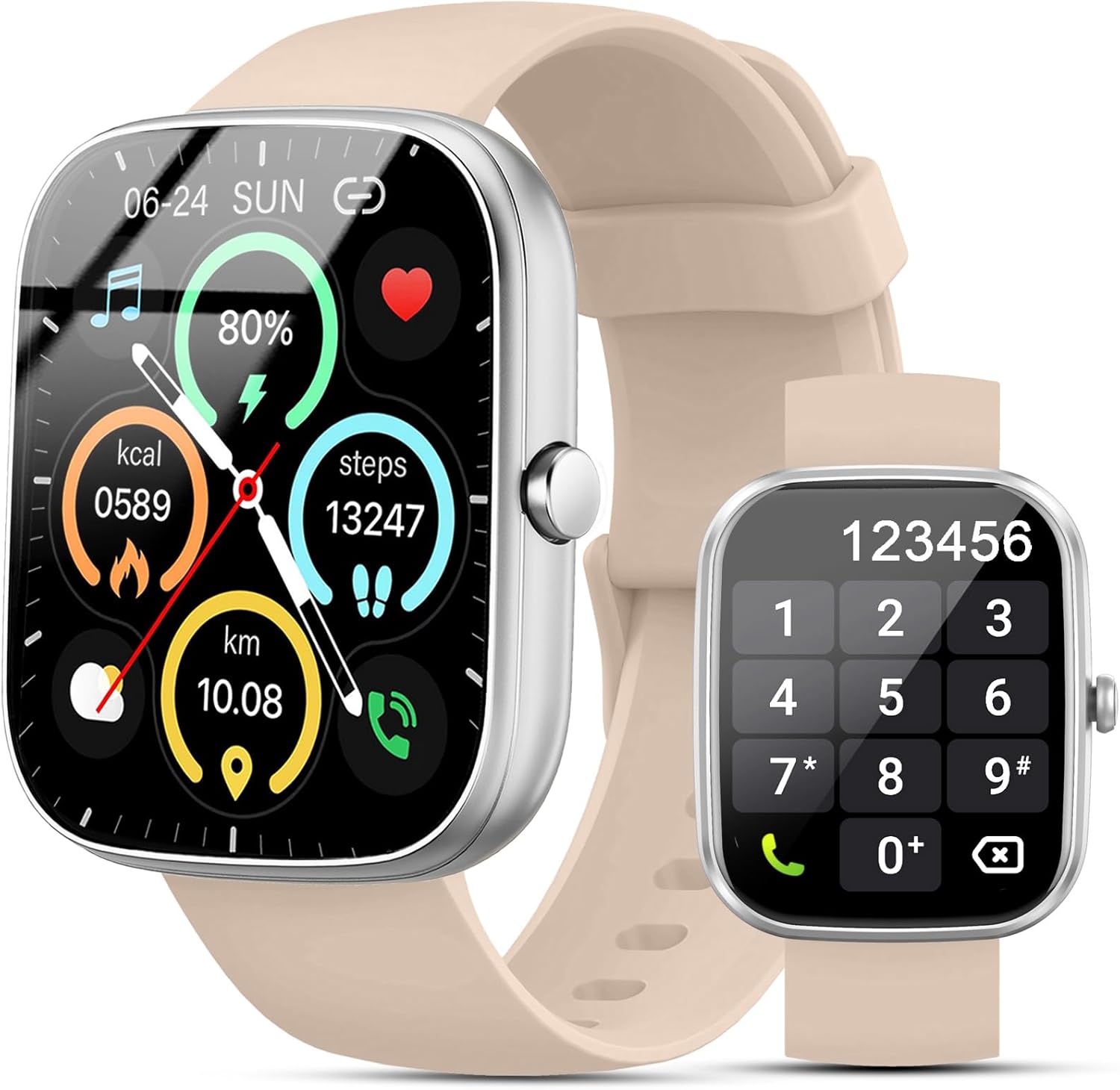 Smart Watch, SmartWatch for Men Women Touch Screen Answer/Make Call, IP68 Waterproof 100+ Sport Activity Tracker, Fitness Tracker with Sleep Monitor/SpO2/Pedometer Heart Rate for Android iOS