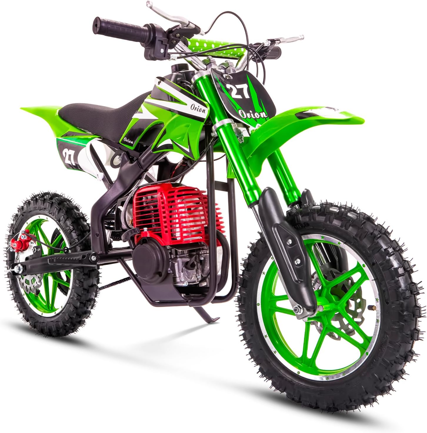 49cc Dirt Bike for Kids, 4-Stroke Mini Dirt Bike Pit Bike for Kid Off Road Gas Motorcycle for Child 8-14 Green