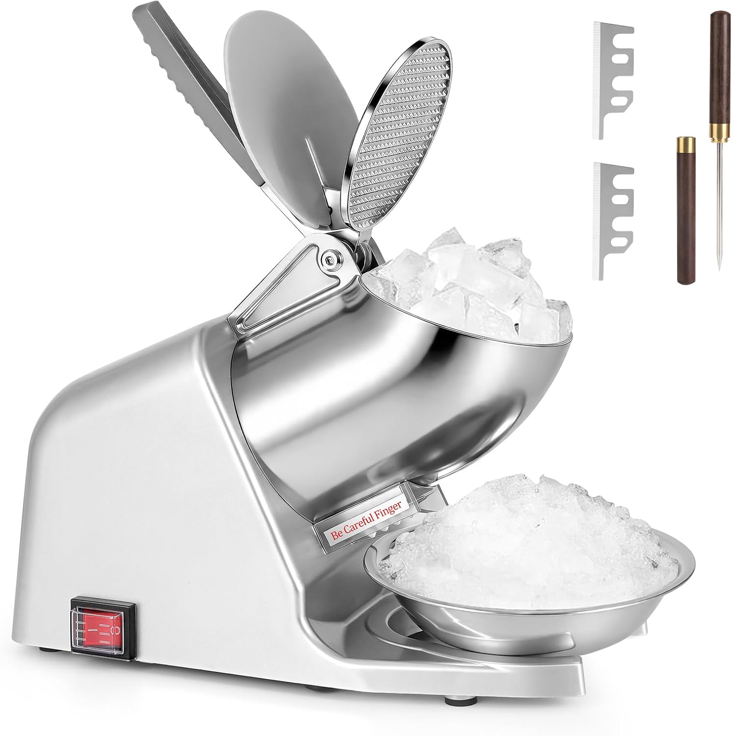 Electric Ice Shaver, Dual Blades &178 lbs/hr
