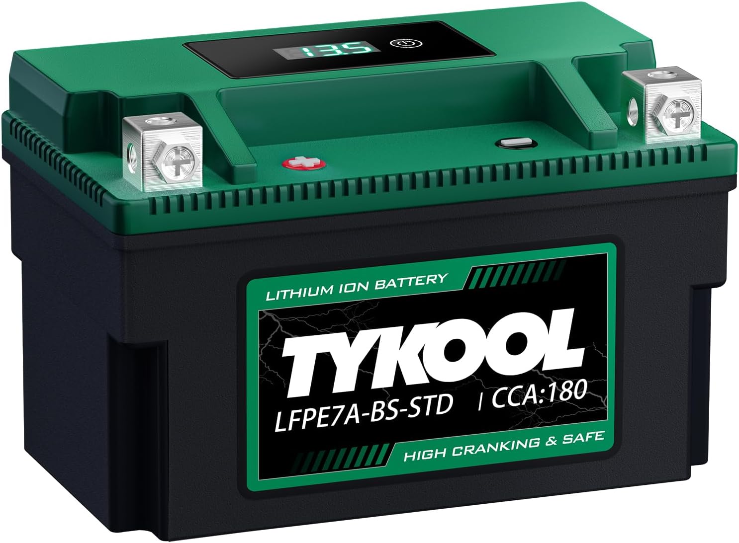 YTX7A-BS-STD 12.8V 3AH 180CCA LiFePO4 Lithium Motorcycle Battery fit for ATV,UTV, Riding Lawn Mower,Snowmobile,Scooter, Personal watercraft, Jet Ski, 4 Wheeler and more.