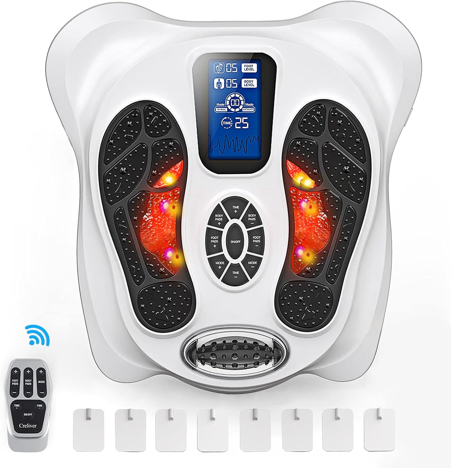 Creliver EMS & TENS Foot Nerve Muscle Massager, Electric Foot Stimulator Improves Circulation, Feet Legs Circulation Machine Relieves Body Pains, Neuropathy (FSA or HSA Eligible)