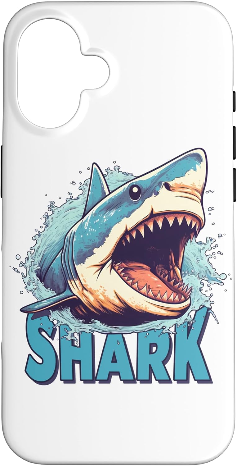 iPhone 16 Cool Holiday Beach Ocean Attack Showing Teeth Shark Lover Case