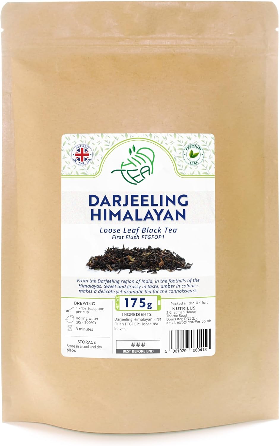 Darjeeling Himalayan First Flush FTGFOP1 Premium Black Loose Leaf Tea (175g)
