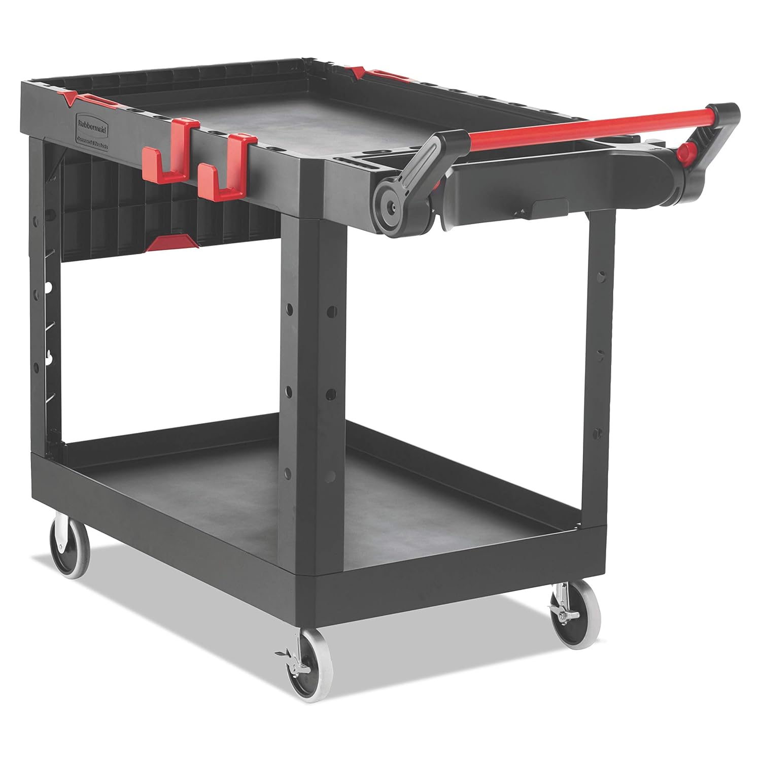 Rubbermaid Commercial Products Heavy Duty Adaptable Utility/Service Cart, Medium, 500 lb. Capacity, Black, for Warehouse/Garage/Cleaning/Maintenance