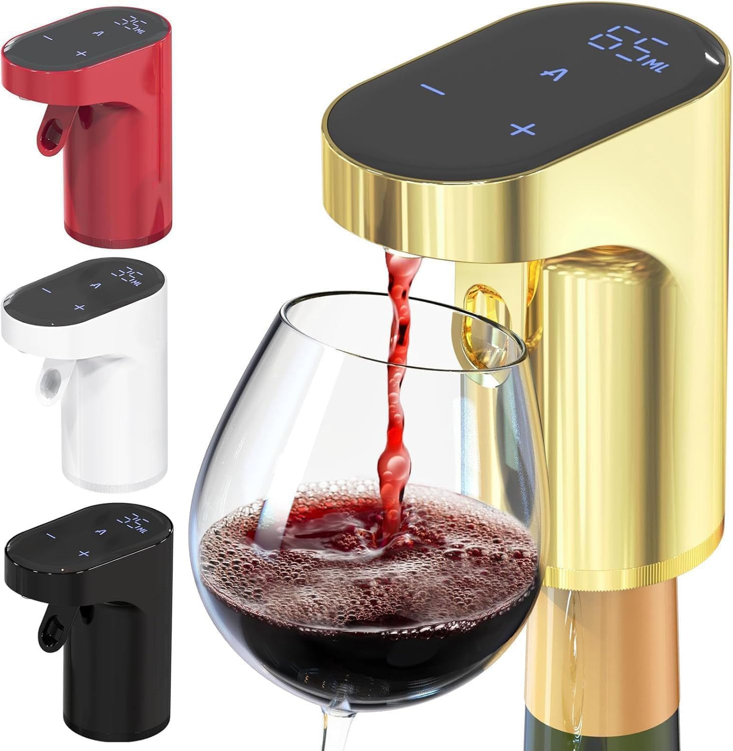 Sipvault - Drink Dispenser Liquor, Sipvault Smart Dispenser, Electric Wine Decanter Aerator Dispenser Pourer, Adjustable Quantity Liquor Wine Pump (Gold)