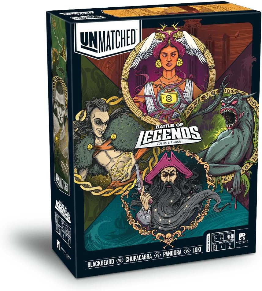 Restoration Games, Unmatched: Battle of Legends, Vol. 3 - for Ages 9 and Up, 2 to 4 Players