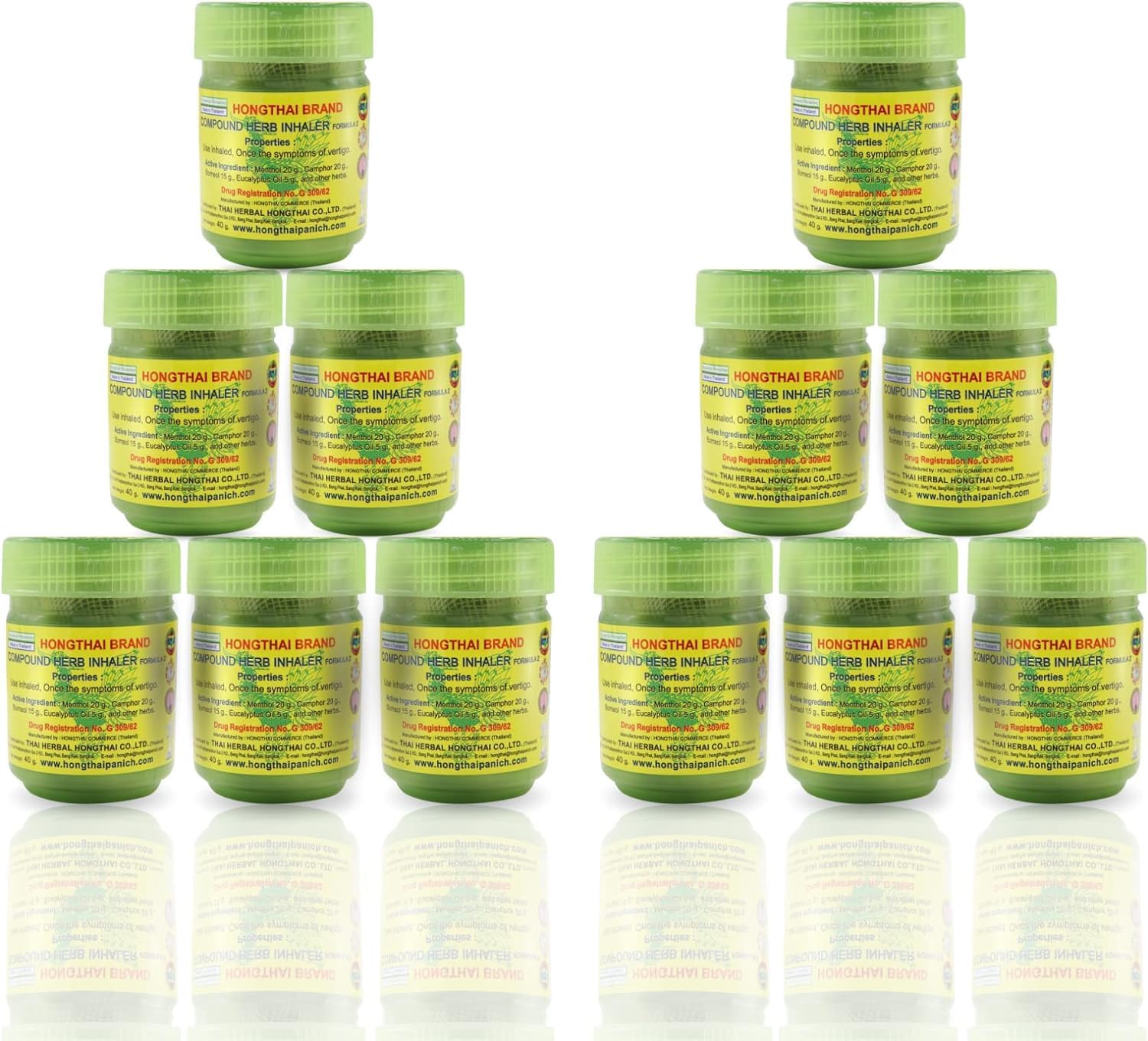 HONG THAI Traditional Thai Herbal Inhalant Pack of 12