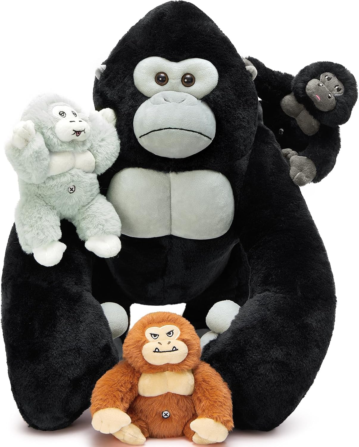 MaoGoLan Giant Gorilla Stuffed Animals - 19.6" Large Plush Gorilla with Babies, Soft and Cuddly Companion Toy Gifts for Kids