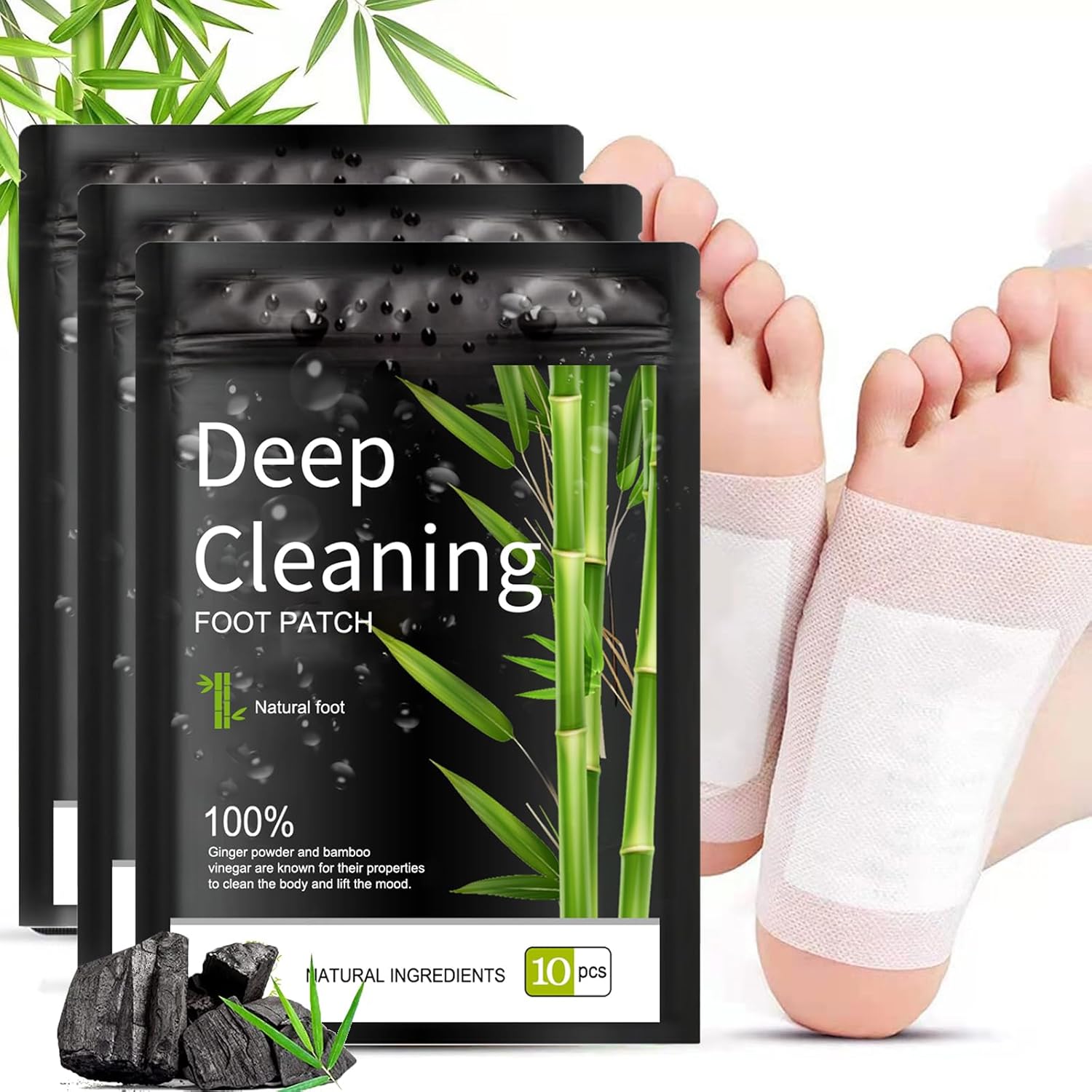 Foot Pads (30 PCS), Deep Cleansing Foot Patches with Bamboo Vinegar and Ginger Powder, Relieve Stress, Improve Sleep and Relaxation
