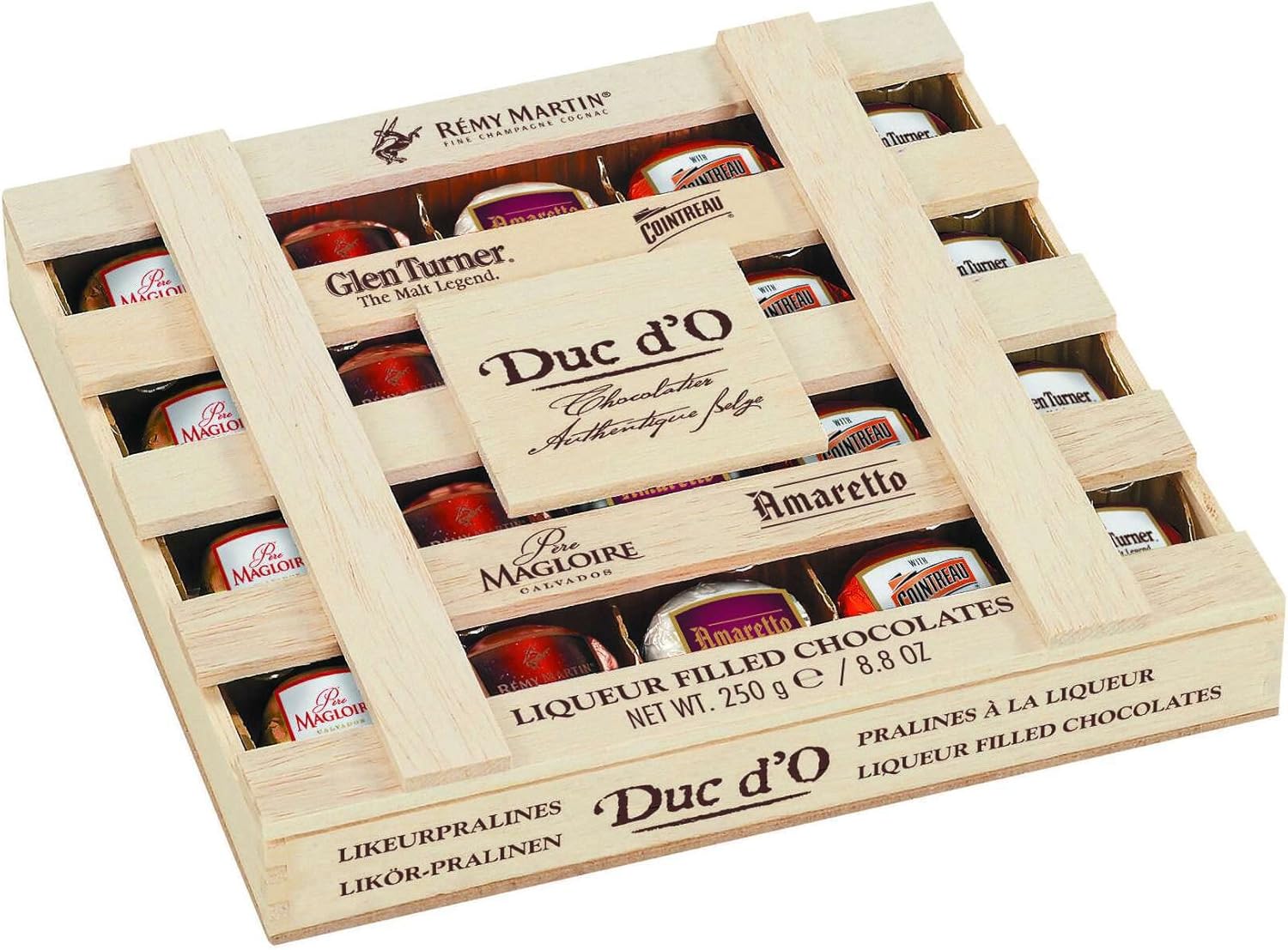 Duc d'O Liqueurs in a Wooden Crate 250g