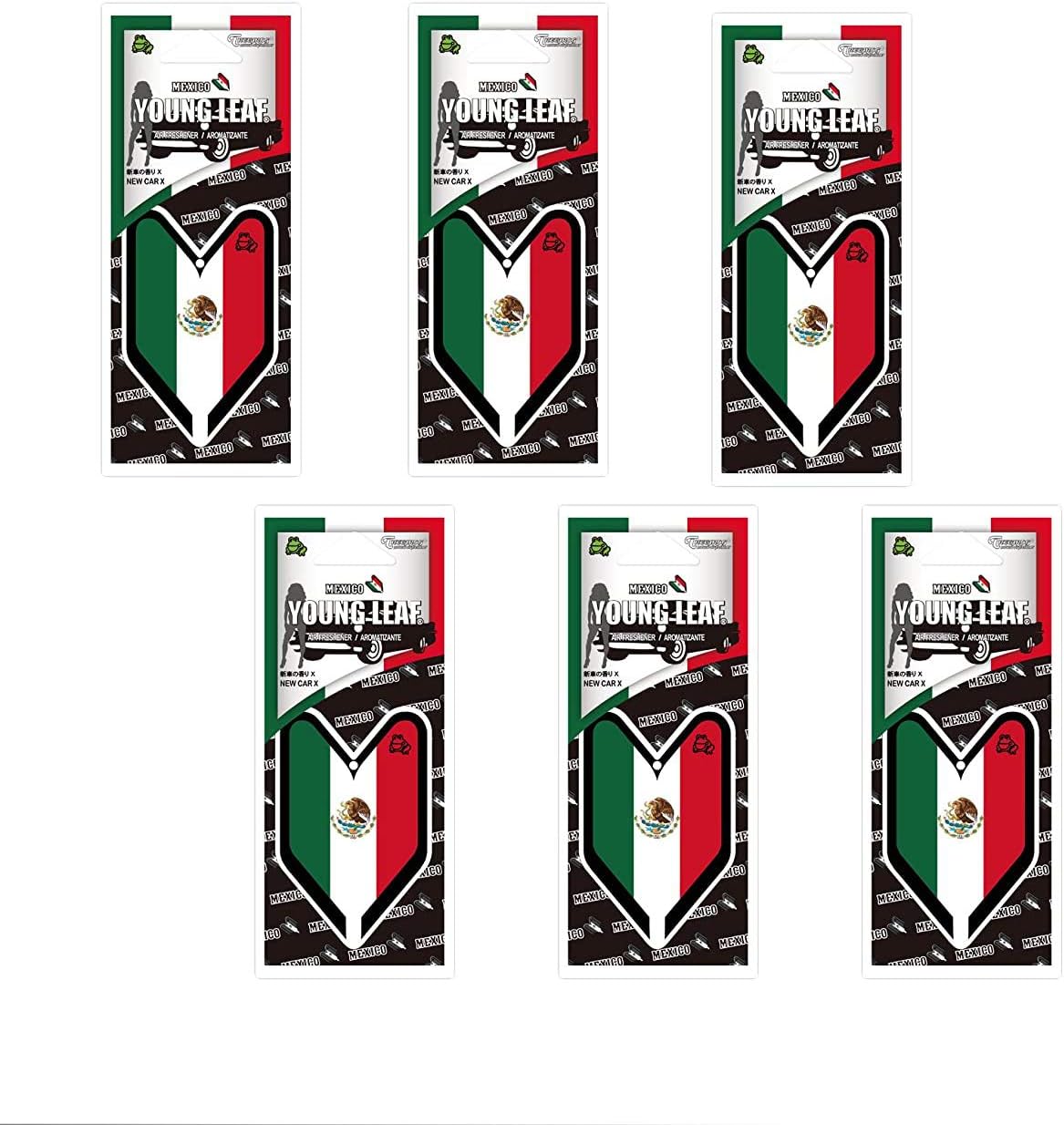 6 Packs Wakaba Treefrog Young Leaf New Car X Scent Mexico Flag JDM Air Freshener