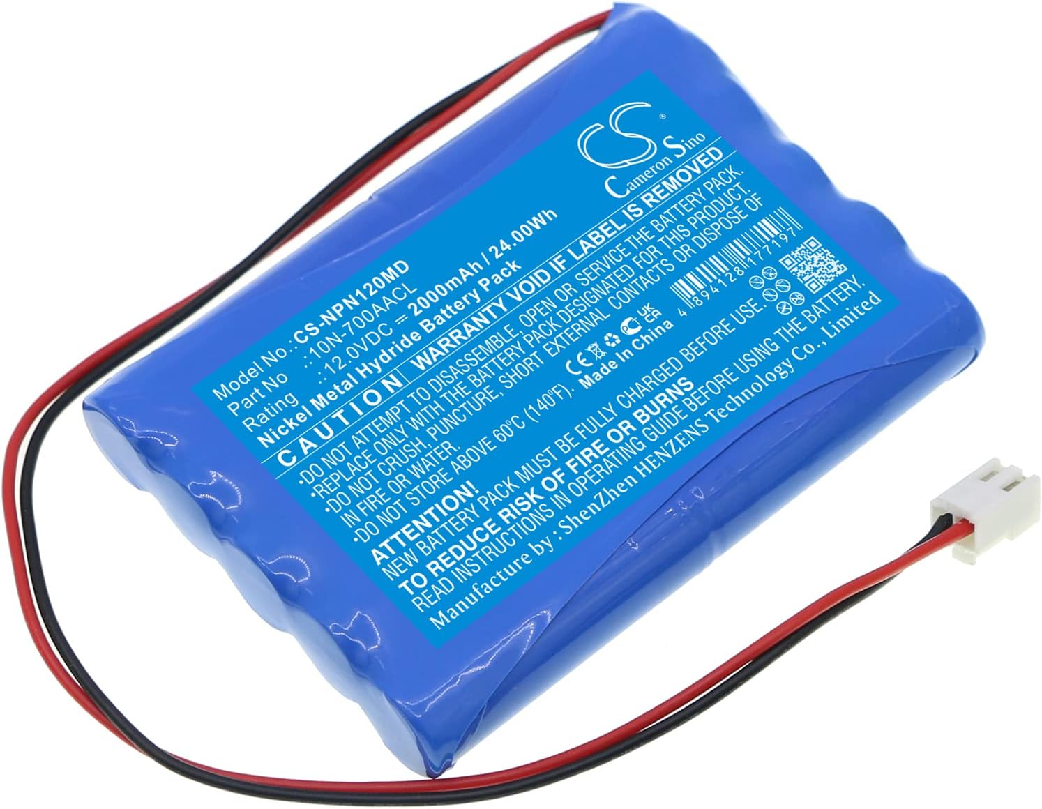TECHTEK Battery 2000mAh compatible with [Nipro] NCU-12 replaces 10N-700AACL