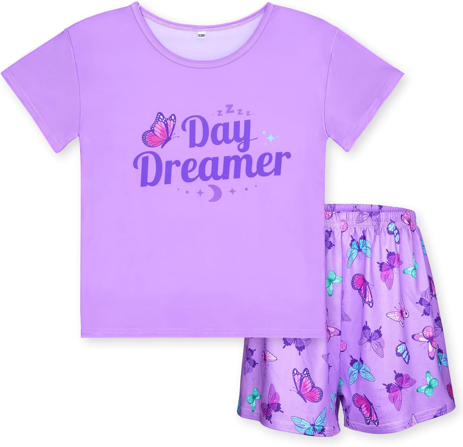 ICOSY Girls Pajamas Set for Kids Pajamas 2 PCS Short Sleeve Top and Shorts for Toddler Girls Clothes Size 8-14