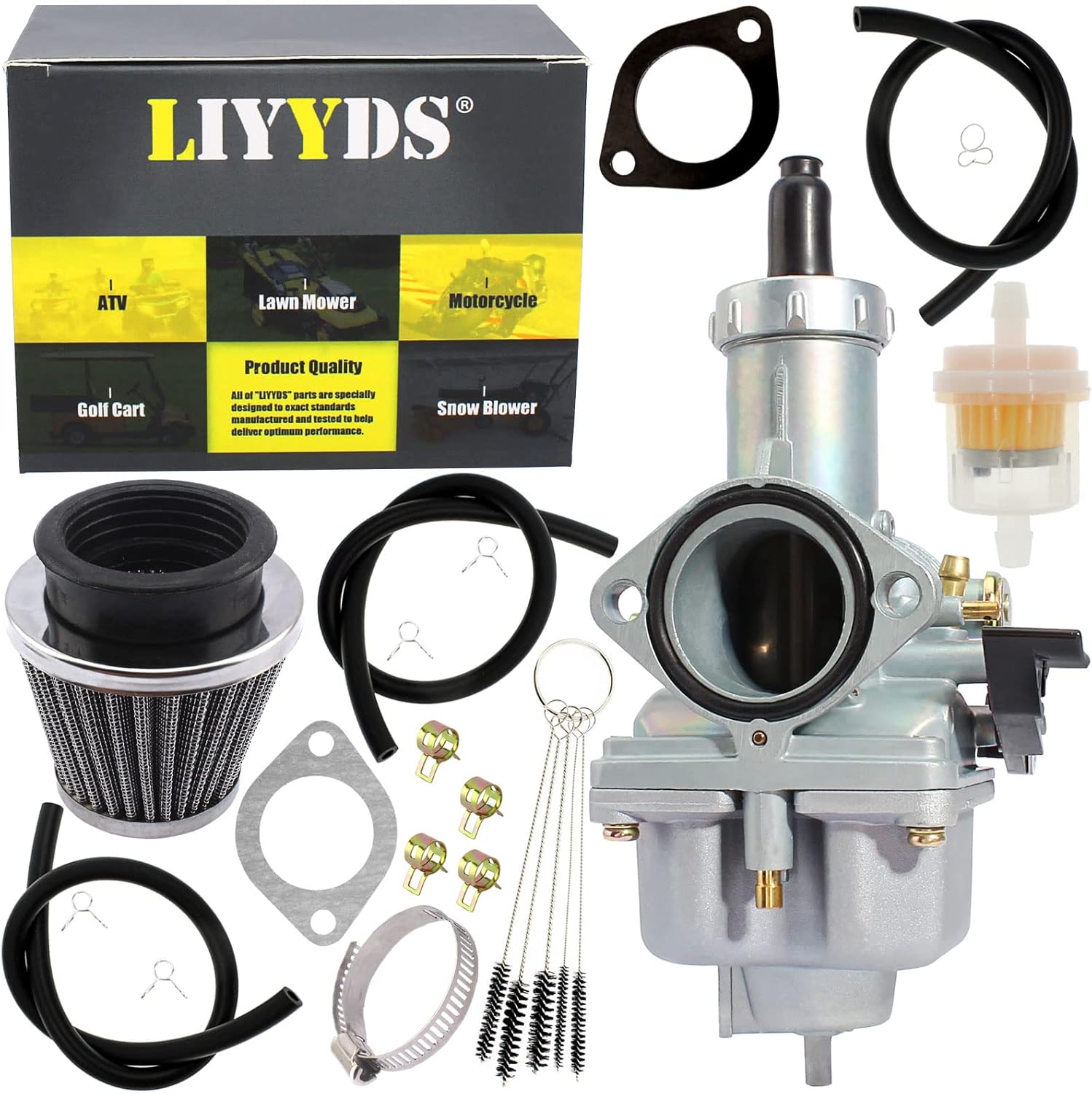 PZ30 Carburetor Filter kit Compatible with 125cc 140cc 150cc 160cc 200cc 250cc 300cc CG 4-stroke Engine XR200 XR200R Motorcycles ATV Go Kart Kazuma SunL Roketa Mikuni Baja CRF KLX TTR