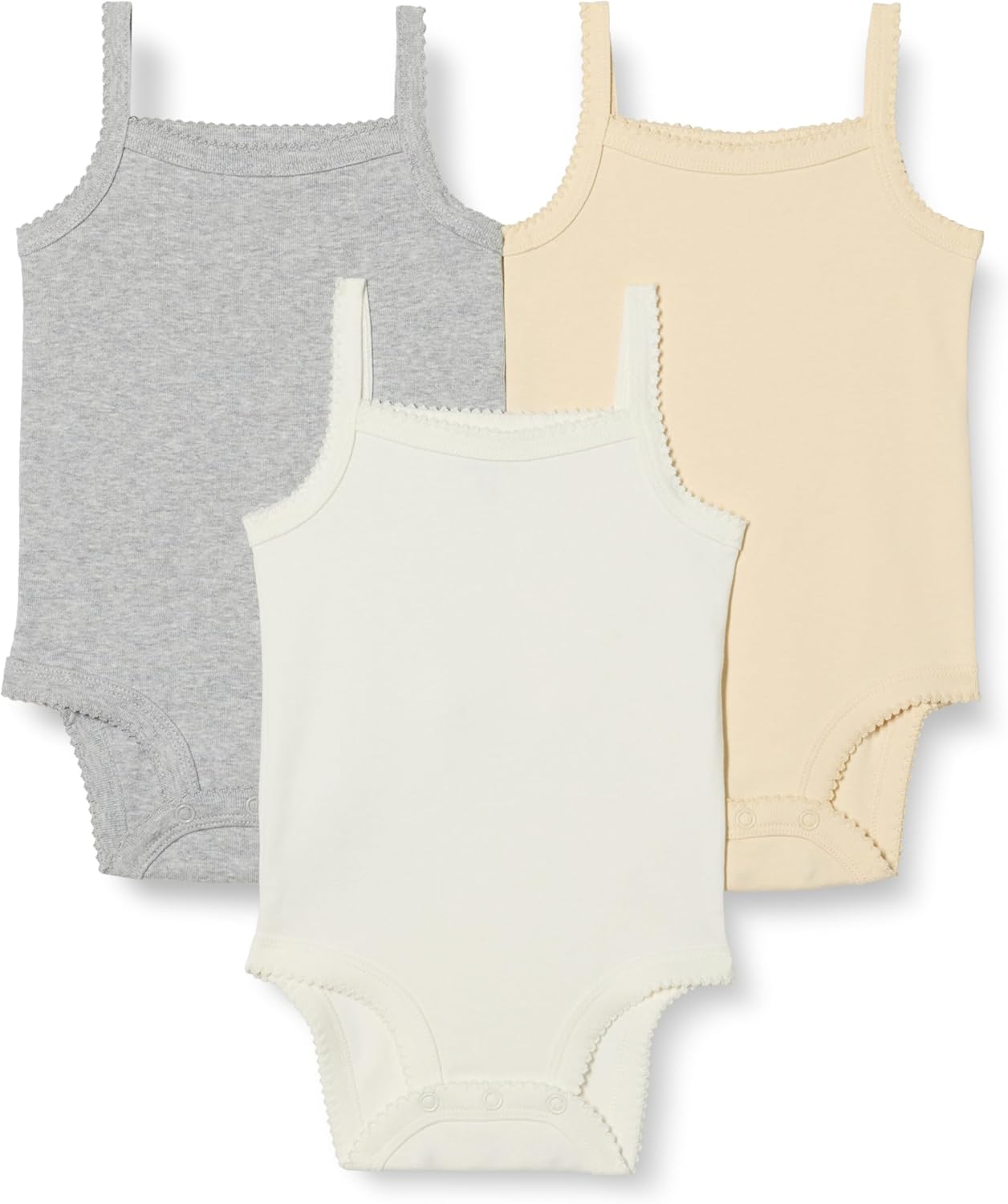 Amazon Essentials Baby Girls' Sleeveless Bodysuits, Baby Vests, Pack of 3