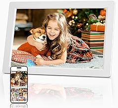Digital Picture Frame, 10.1 Inch IPS Touch Screen Digital Photo Frame WiFi, 16GB Storage, Auto-Rotate, Share Photo Video via Frameo APP, White