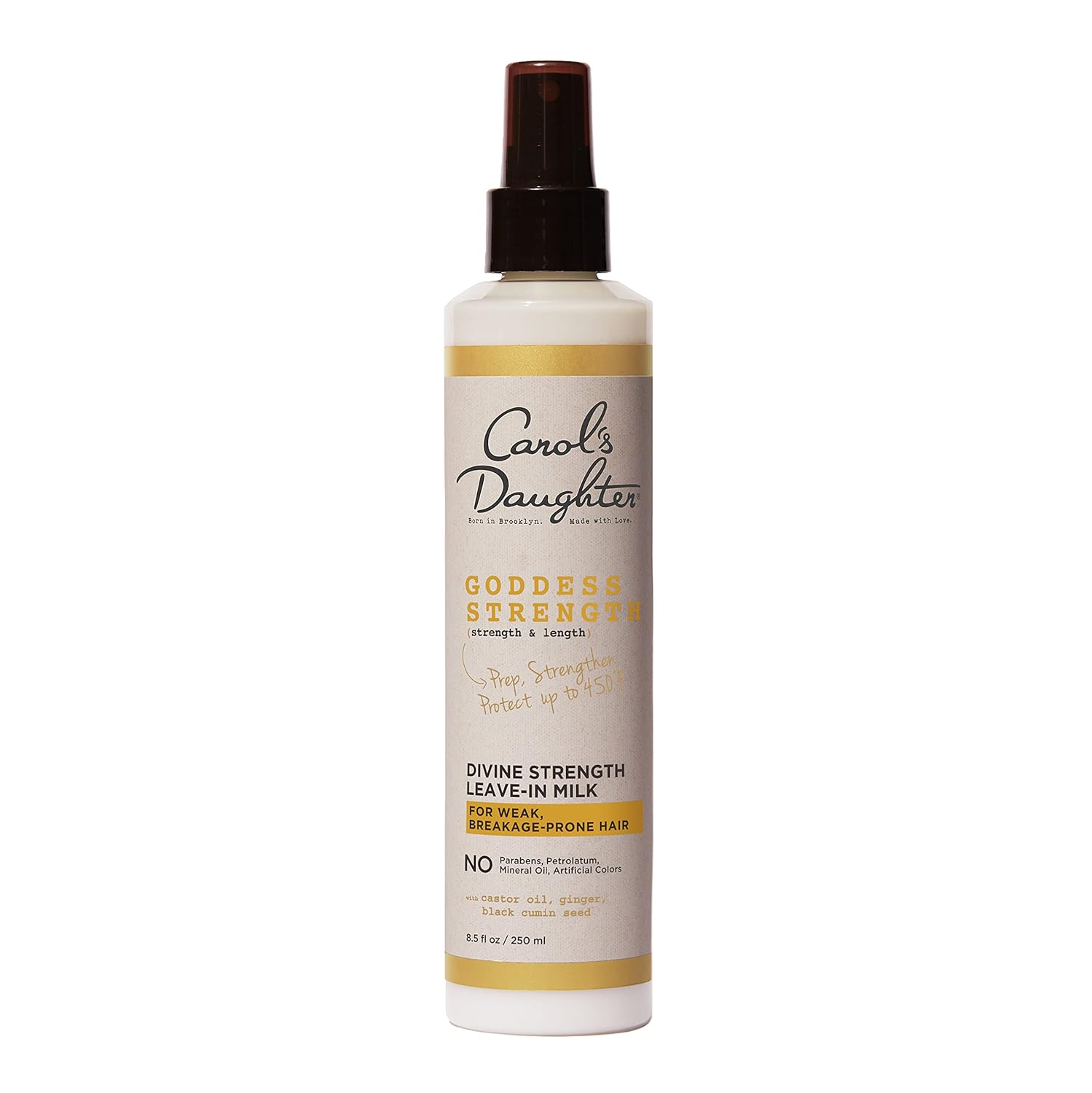 Carol's Daughter Leave In Conditioner, 8.5 Fluid Ounces, Goddess Strength Divine Strength Hair Milk with Castor Oil for Weak, Wavy, Coily and Curly Hair