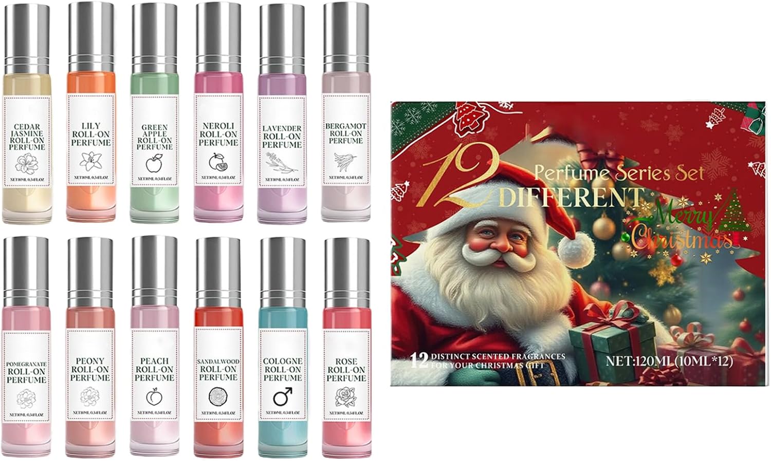 Christmas Calendar Advent,12 Days Christmas Beauty Care Products, Floral Scent Countdown Fragrance - for Daily Date Night Clothes Wedding Birthday Club Event Office Vacation