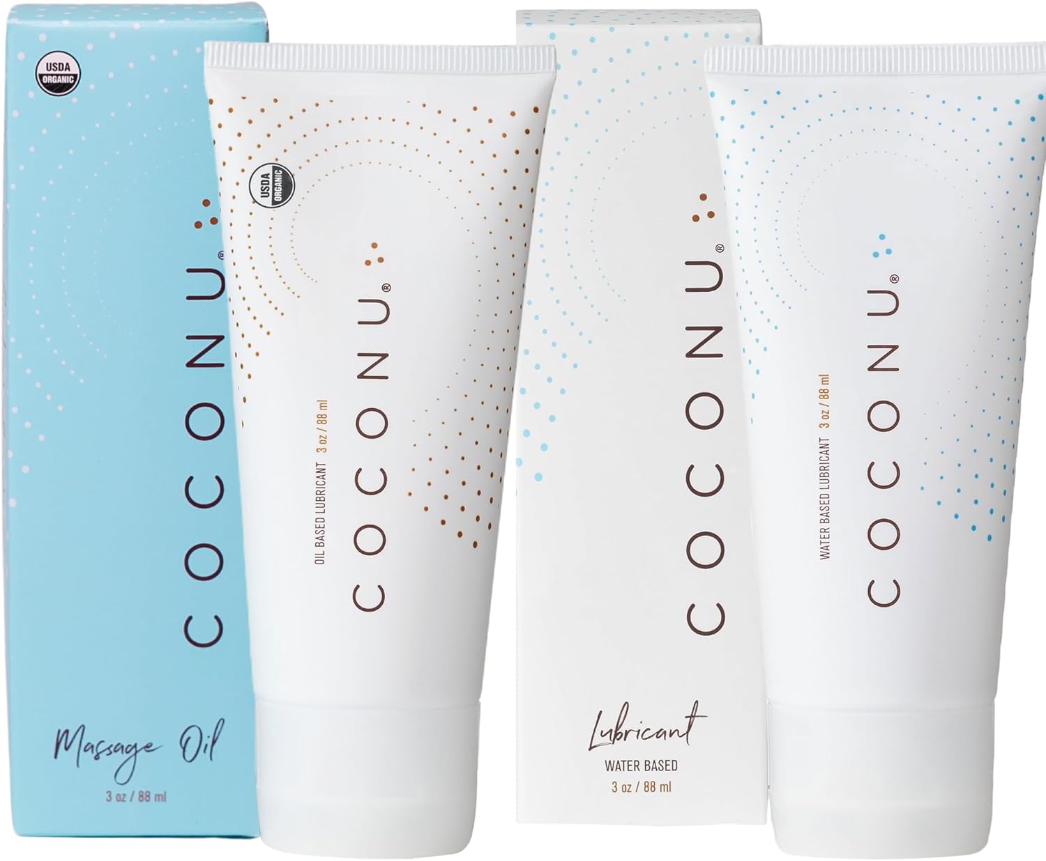 Coconu Oil & Water Combo Back - Organic, for Couples, Men, Women, and Person Use | Edible, Natural & Clean Ingredients |